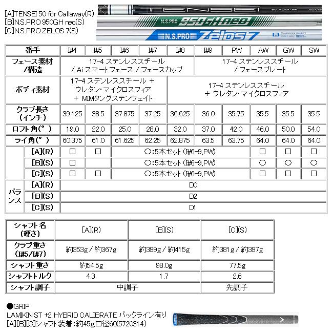Callaway（キャロウェイ） パラダイム Aiスモーク アイアン 単品 AW GW