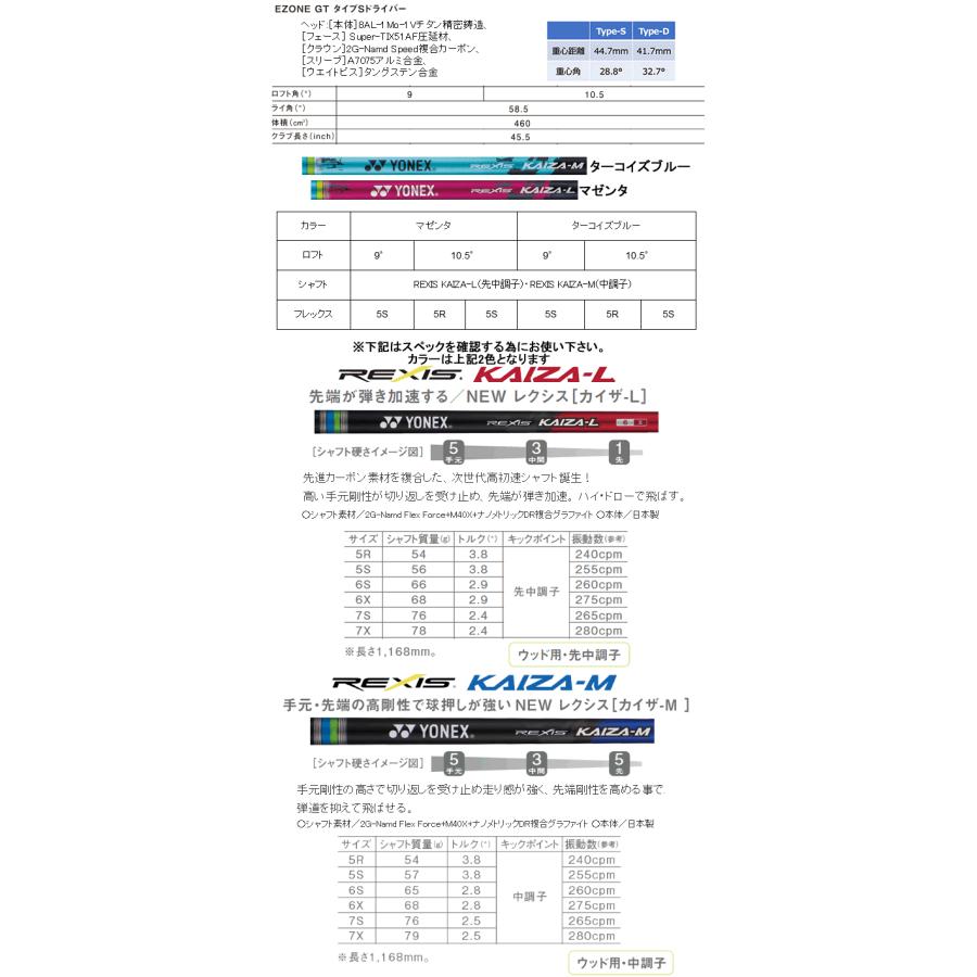 YONEX ヨネックス イーゾーン GT タイプS ドライバー マゼンダ YONEX ヨネックス イーゾーン GT タイプS ドライバー マゼンダ