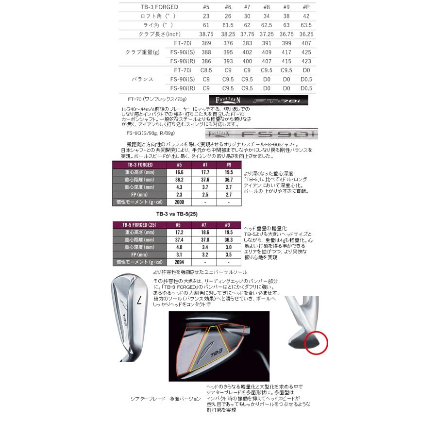 FOURTEEN（フォーティーン） TB-3('25) フォージド アイアン 単品 5番