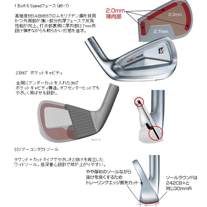 ブリヂストンゴルフ 258CBP/242CB+ コンボアイアン 6本(5番〜P)セット NSプロ ゼロス7/8シリーズ カスタムモデル 24年/25年モデル ハドラスの画像