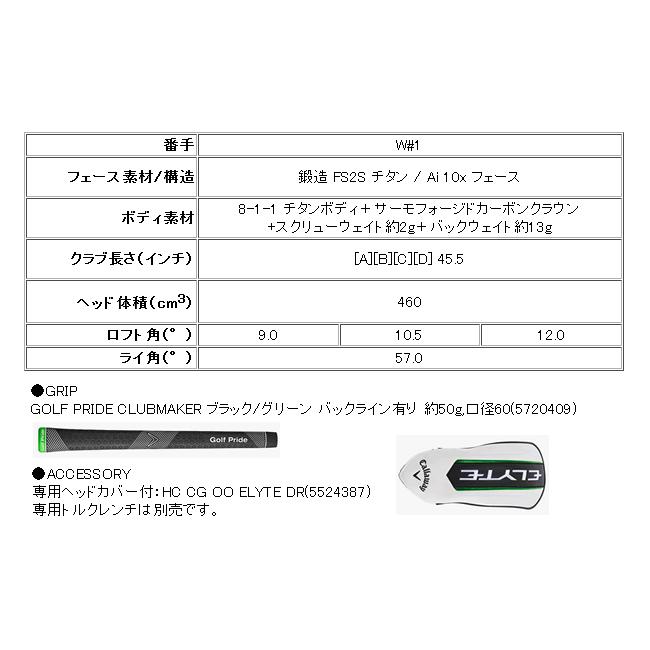 Callaway レフティ キャロウェイ エリート ドライバー ツアーAD Callaway レフティ キャロウェイ エリート ドライバー ツアーAD