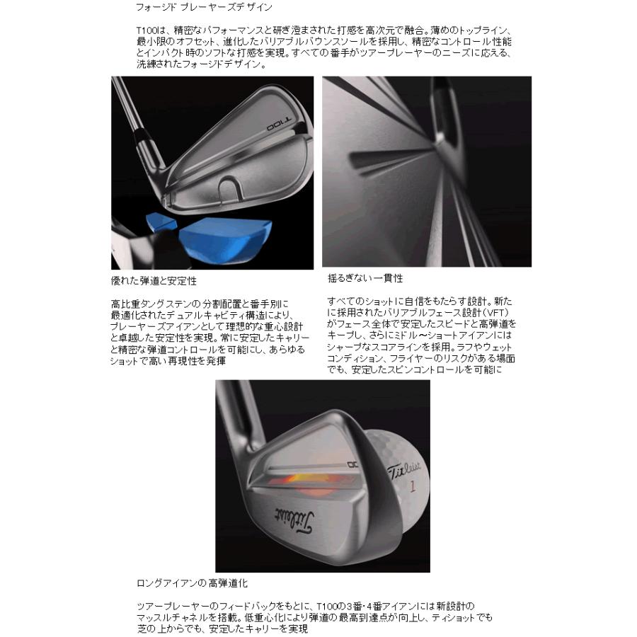 Titleist（タイトリスト） T100(25) アイアン 6本(5番〜P)セット NS