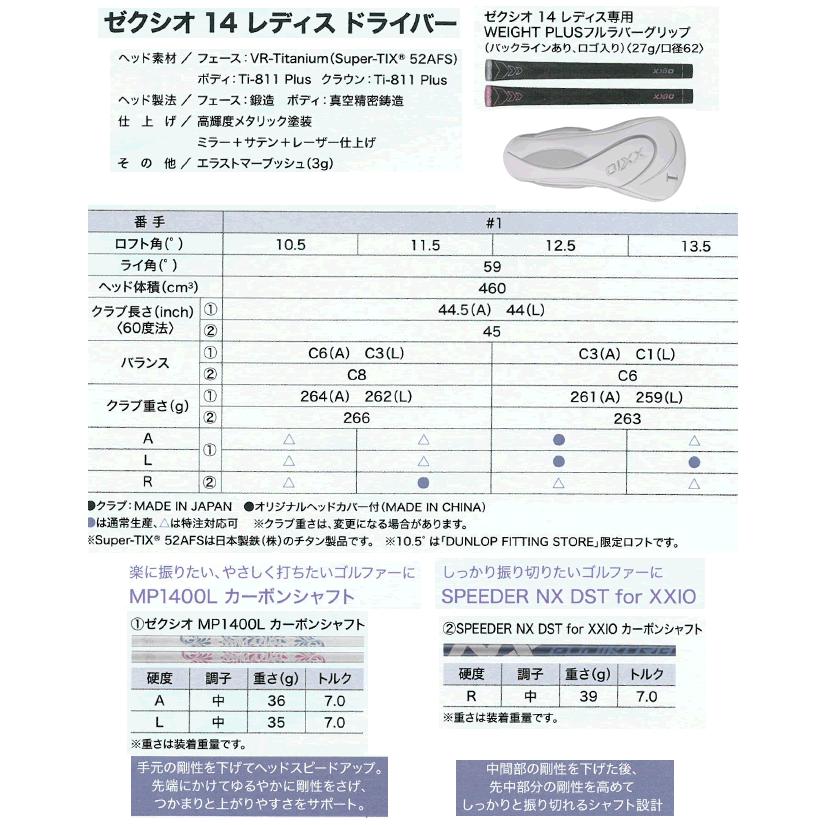 XXIO ゼクシオ14 レディス ハーフセットA W1・FW1本・HY1本・アイアン3