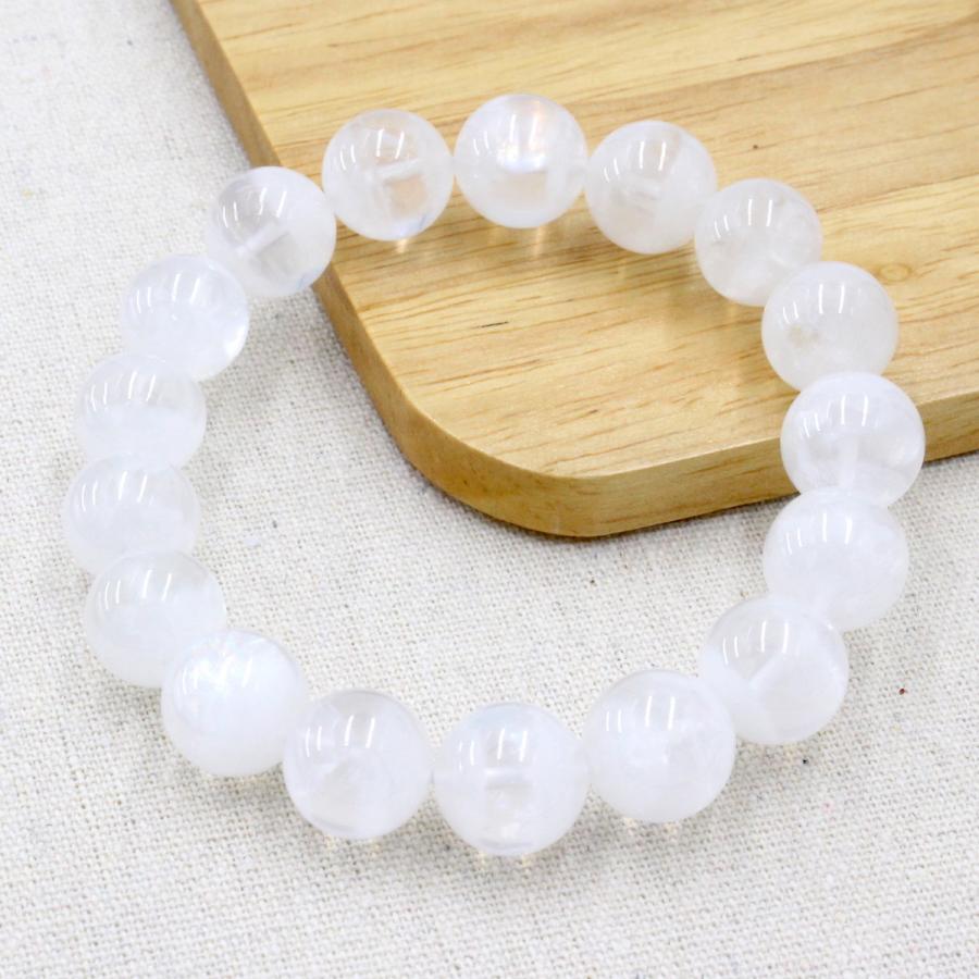 ホワイトファントムクォーツ ブレスレット 12mm 天然石☆内径17cm 