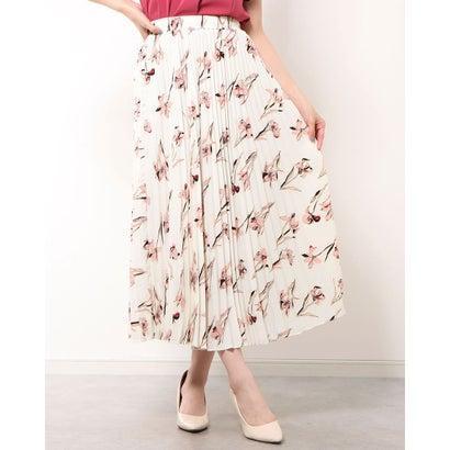トゥエルブアジェンダ 12twelve 花柄プリーツスカ ト Agenda 花柄プリーツスカ ト オフホワイト