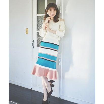 トランテアン ソン ドゥ モード 31 Sons De Mode パネルボーダー肩開ニットフレアワンピース オフマルチ ブランド公式 Locomall ロコモール 通販 Paypayモール