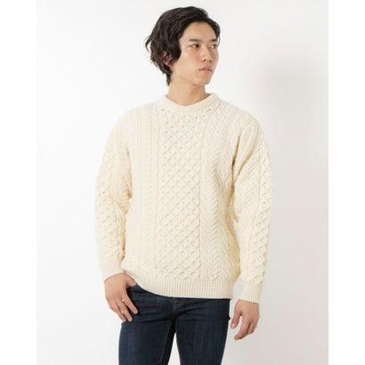 白い100％ウールセーター アランウーレンミルズ aran WOOLLEN MILLS ウールセーター （Off White