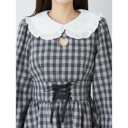 にぴったり アンクルージュ Locomall ロコモール 通販 Paypayモール Ank Rouge ハートくりぬきチェックワンピース グレー