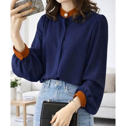 アミュレット Amulet シフォンブラウス おしゃれ シフォン 切り替えシャツブラウス レディース ネイビー ブランド公式 Locomall ロコモール 通販 Paypayモール