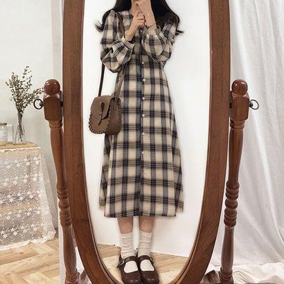 Amulet（HERMES） アミュレット Amulet チェック柄シャツワンピース 