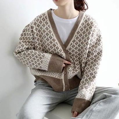 Amulet（HERMES） アミュレット Amulet ダイヤ柄ニットカーディガン