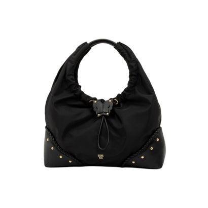 ANNA SUI　バタフライモチーフ ブラックレザー ドクターズバッグ ANNA SUI バタフライモチーフ ブラックレザー ドクターズバッグ 美品