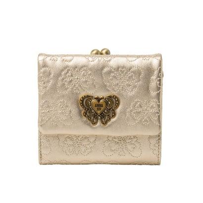 ANNA SUI（アナスイ） チェイス 口金二つ折り財布 （ゴールド