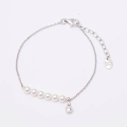 アガタ パリ AGATHA PARIS パールチェーンブレスレット、パール&CZ