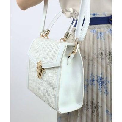 アンアナザーアンジェラス an another angelus フロント金具使いフェイクラフィアバッグ （OFF WHITE）｜locondo-shopping｜05