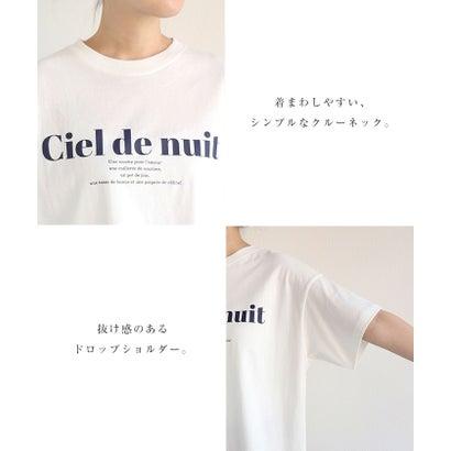 アンドミー andme コットン天竺半袖ロゴプリントTシャツ トップス （オフホワイト×ピンク）｜locondo-shopping｜08