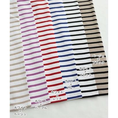 アンドミー and Me コットン天竺ボーダー長袖Tシャツ (ホワイト×ブラック)|locondo-shopping|06