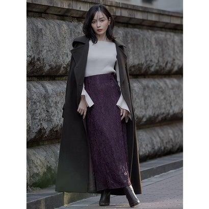 anuans アニュアンス ウェーブレースタイトスカート （BORDEAUX