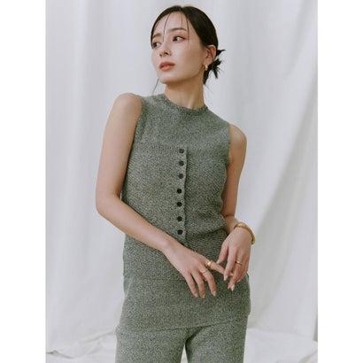 anuans ニットトップス アニュアンス anuans ドレープネックニットトップス （WHITE