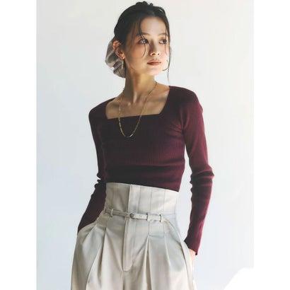 anuans（アニュアンス） シルクカシミアブレンドデコルテリブニット