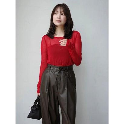 anuans（アニュアンス） シアーコンパクトロングTシャツ （RED