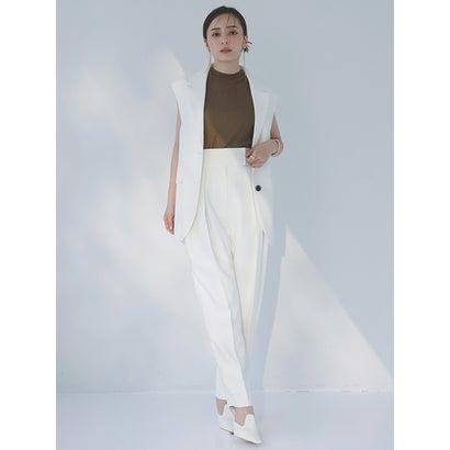 アニュアンス anuans バックサテンツータックテーパードパンツ （WHITE）｜locondo-shopping｜02