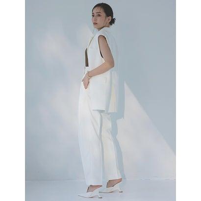 アニュアンス anuans バックサテンツータックテーパードパンツ （WHITE）｜locondo-shopping｜04