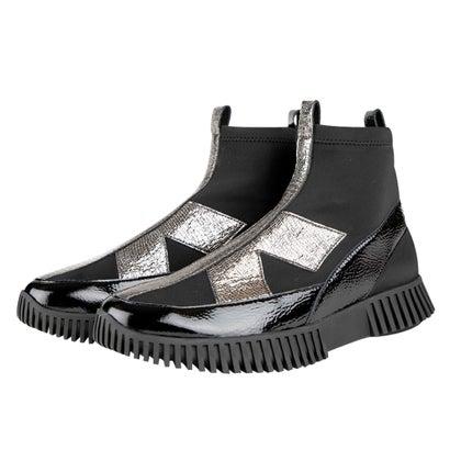 アルシュ arche HAVEKE ハイカットスニーカー (LAKLI/SEQUIN/STRETCHY)（ブラック/シルバー）  （NOIR/ARGE