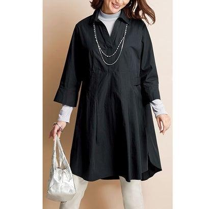 ベルーナ Belluna ビンテージ調素材衿付チュニックワンピース 黒 ブランド公式 Locomall ロコモール 通販 Paypayモール