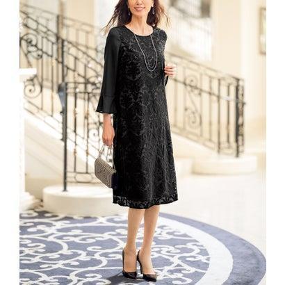 ベルーナ Belluna オーナメント柄オパールワンピース 黒 ブランド公式 Locomall ロコモール 通販 Paypayモール