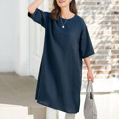 ベルーナ Belluna さらっと着られる 涼やかワンピース ネイビー ブランド公式 Locomall ロコモール 通販 Paypayモール