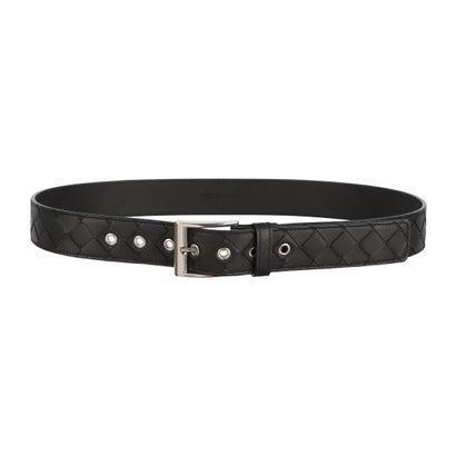 ボッテガヴェネタ メンズファッション Bottega Veneta 3 5cm幅 ベルト Veneta イントレチャートラムレザーベルト Black