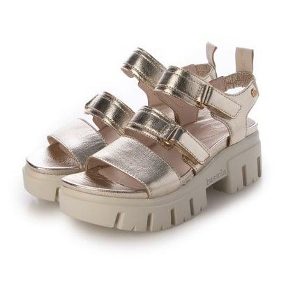 Bussola（ブソラ） CORVARA 山羊革厚底軽量サンダル （GALAXY WHITE