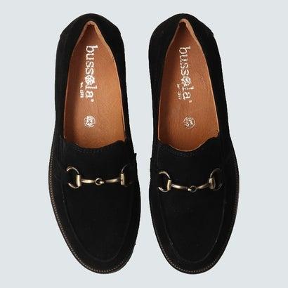 ブソラ bussola 撥水レザービットローファー （ブラックスウェード