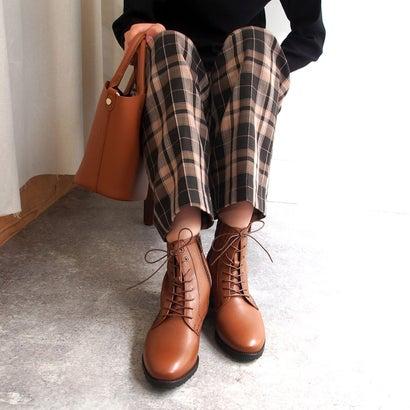 cavacava サヴァサヴァ ルーズブーツ レザー ライトブラウン 23cm cava cava（サヴァサヴァ） ソフトレザーで柔らかなカジュアルレース