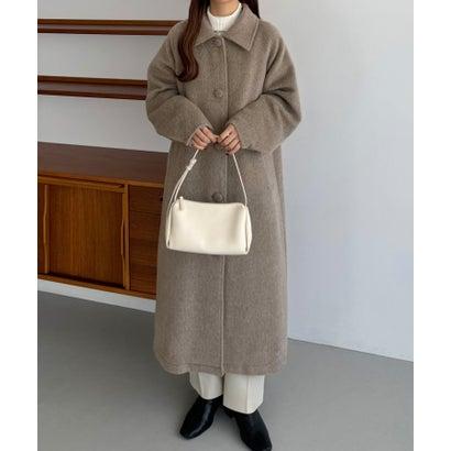 カラウティア callautia ステンカラーシャギーコート （モカ