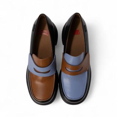 CAMPER TWINS カンペール ローファー ブラウン/ブルー 37 24 CAMPER TWINS カンペール ローファー ブラウン/ブルー 37 24