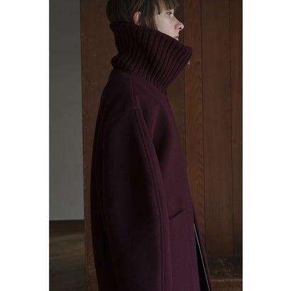 CLANE クラネ RIB COLLAR WOOL LONG COAT （BORDEAUX