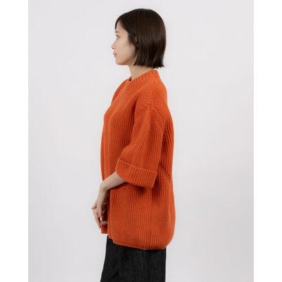 クラネ CLANE OVER HALF SLEEVE KNIT TOPS （ORANGE）（セール