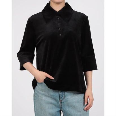 新品タグ付 店舗購入CLANE CRUSHED VELOUR POLO TOPS CLANE（クラネ） CLANE CRUSHED VELOUR POLO TOPS （BLACK