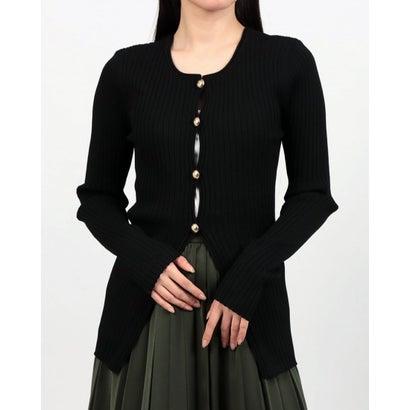 CLANE（クラネ） CLANE W FACE GOLD BUTTON KNIT TOPS （BLACK