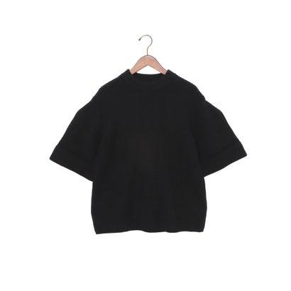 CLANE（クラネ） CLANE OVER HALF SLEEVE KNIT TOPS （BLACK