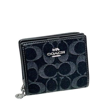 COACH（コーチ） シグネチャー デニム スナップ ウォレット （ブラック