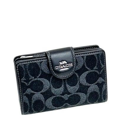 COACH（コーチ） シグネチャー デニム ミディアム コーナー ジップ