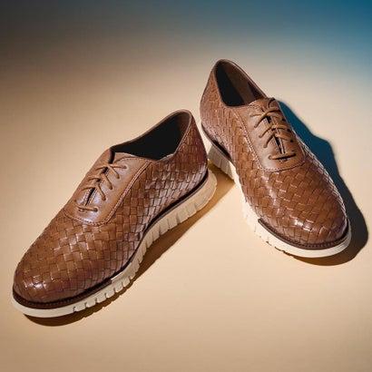 コール ハーン COLE HAAN ゼログランド リマスタード ウーヴン オックスフォード mens （ブリティッシュタン/ダーク ナチュラル/アイボ