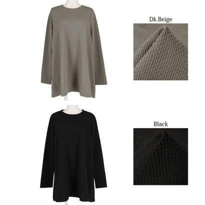 コカ coca エンボス加工フレアチュニック (Dk.beige)|locondo-shopping|08