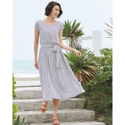 ドゥクラッセ Doclasse Uvスラブ フレンチ袖ワンピース ベージュxネイビー ブランド公式 Locomall ロコモール 通販 Paypayモール