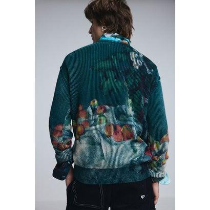 デシグアル Desigual 静物画テクスチャセーター （ブルー）