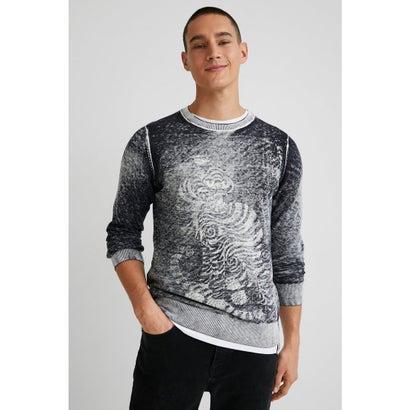 激安直営店 Desigual デシグアル ヒンドゥー風トラ グレー ブラック グレーセーター ニット セーター サイズ S Fintech Global