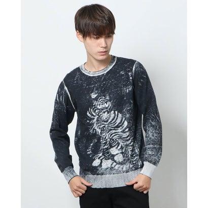 激安直営店 Desigual デシグアル ヒンドゥー風トラ グレー ブラック グレーセーター ニット セーター サイズ S Fintech Global